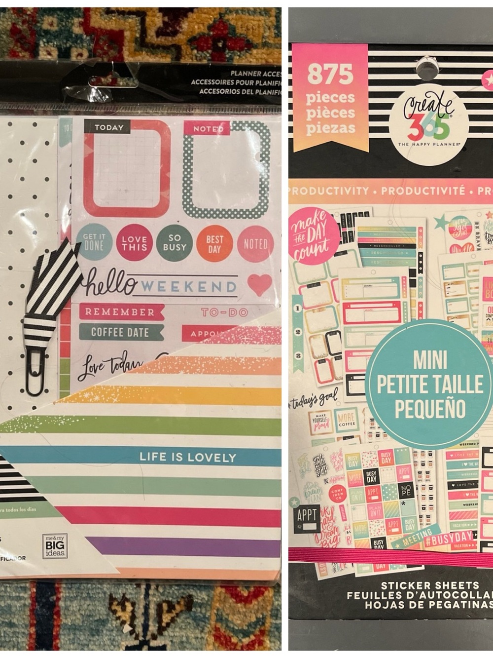 Happy Planner Create 365 Mini Productivity Stickers 875 + 57 Pc Accessories Lot
